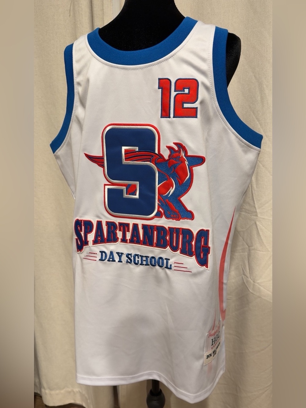 Men’s ' White & Blue Athletic Tank Top - Zion Williamson #12